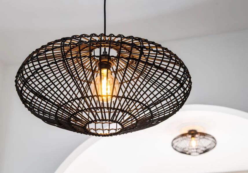 Lucide MAGALI - Pendant light - Ø 56 cm - 1xE27 - Black - atmosphere 1